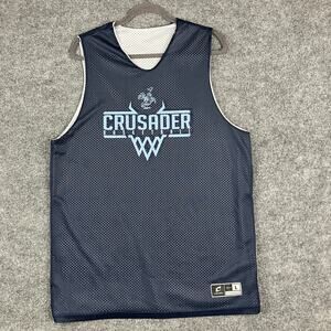 Crusader Navy Blue Mesh Men Large Basketball Tank